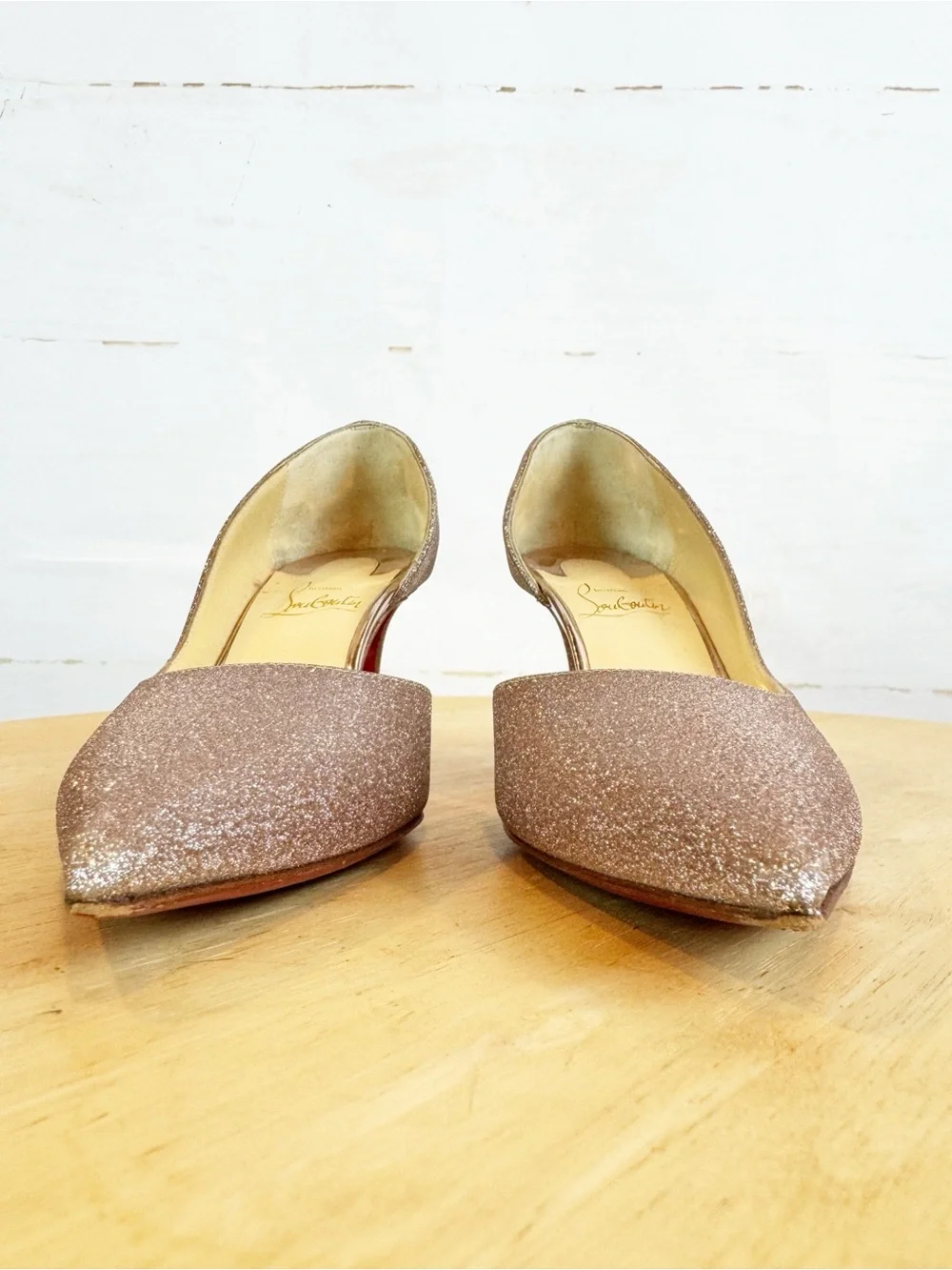 Christian Louboutin | Rose Gold Shimmer Glitter Heel, EU 36.5